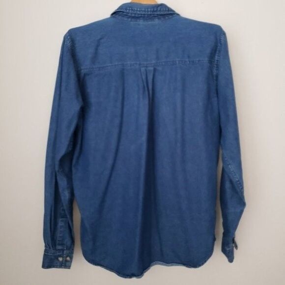 Cabin Creek farm embroidery denim shirt size medium tall - Picture 6 of 8